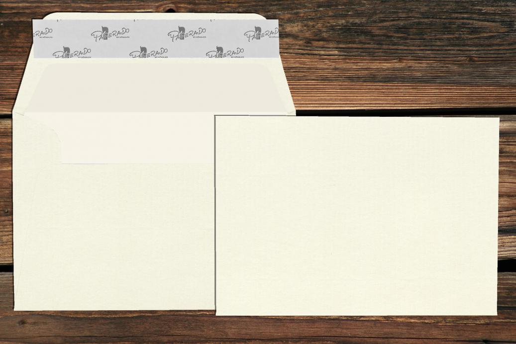 Briefhüllen mit Seidenfutter C6 114x162 mm Haftklebend Ivory gerippt 100 g/qm